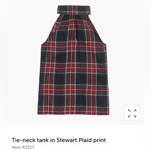 nwt jcrew tie neck tank on stewart plaid k2217